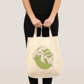 Monstera Leaf Abstrakte Pflanze Illustration Green Tragetasche (Vorderseite (Produkt))