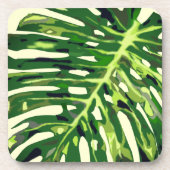 Monstera Leaf Beverage Coaster Blätter Grün Getränkeuntersetzer (Vorderseite)