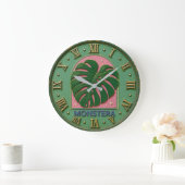 Monstera Leaf Botanical Große Wanduhr (Zuhause)