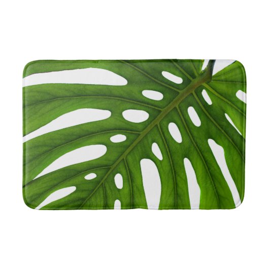 Monstera Leaf Botanisches Design Badematte (Vorderseite)