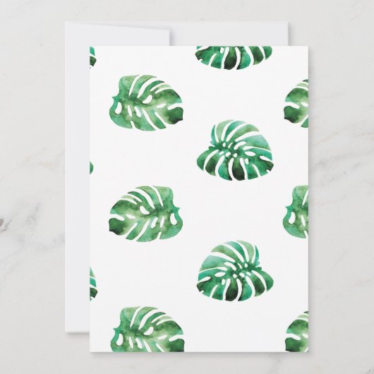 Monstera Leaf Bridal Dusche Einladung (Rückseite)