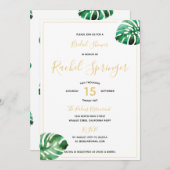 Monstera Leaf Bridal Dusche Einladung (Vorne/Hinten)