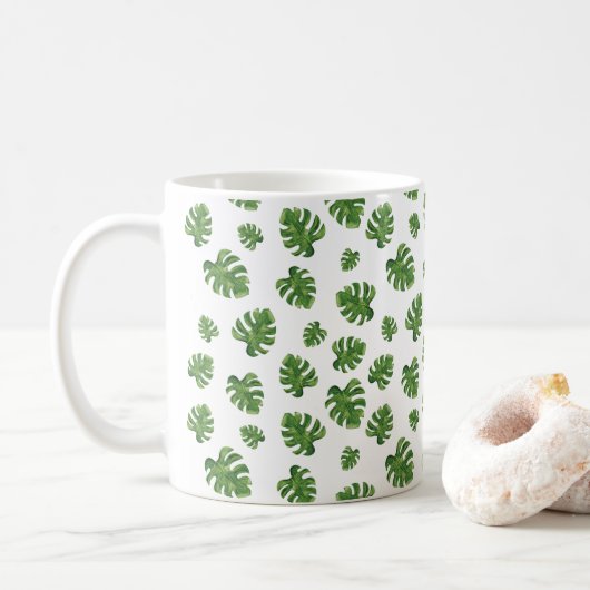 Monstera Leaf Coffee Mug Kaffeetasse (Mit Donut)