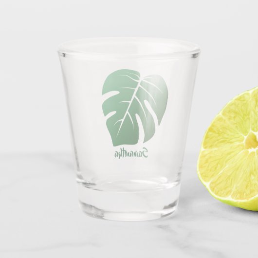 Monstera Leaf Design Shot Glass Schnapsglas (Rückseite)