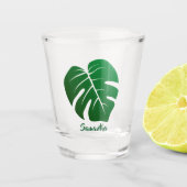 Monstera Leaf Design Shot Glass Schnapsglas (Vorderseite)
