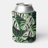 Monstera Leaf Exotic Black Pattern Dosenkühler (Kanne Rückseite)