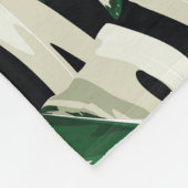 Monstera Leaf Exotic Black Pattern Fleecedecke (Ecke)