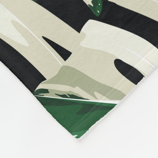 Monstera Leaf Exotic Black Pattern Fleecedecke (Ecke)