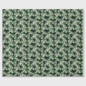 Monstera Leaf Exotic Black Pattern Geschenkpapier (Flach)