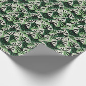 Monstera Leaf Exotic Black Pattern Geschenkpapier (Ecke)