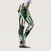 Monstera Leaf Exotic Black Pattern Leggings (Rechts)