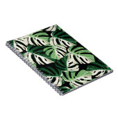 Monstera Leaf Exotic Black Pattern Notizblock (Rechte Seite)