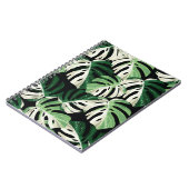 Monstera Leaf Exotic Black Pattern Notizblock (Linke Seite)
