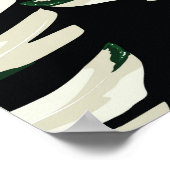 Monstera Leaf Exotic Black Pattern Poster (Ecke)