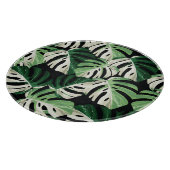 Monstera Leaf Exotic Black Pattern Schneidebrett (Ecke)