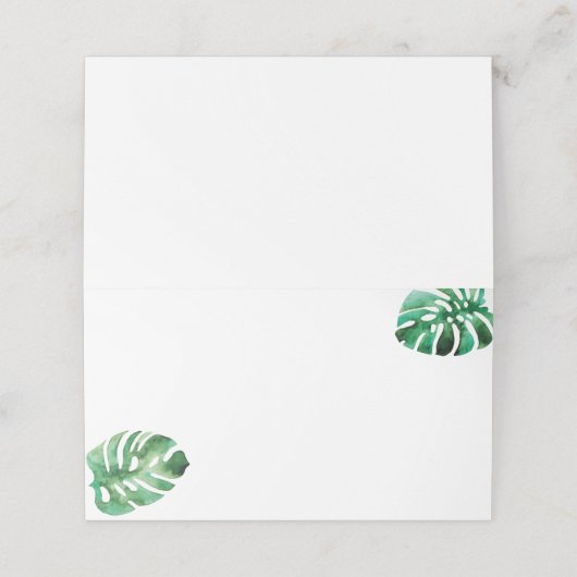 Monstera Leaf Faltgeflochtene Platzkarten (Außenseite Aufgefaltet)