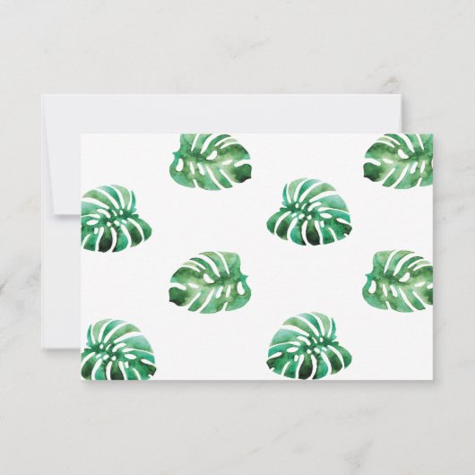 Monstera Leaf Flat Danke Karte (Rückseite)