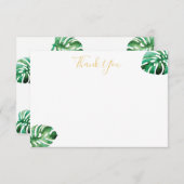 Monstera Leaf Flat Danke Karte (Vorne/Hinten)