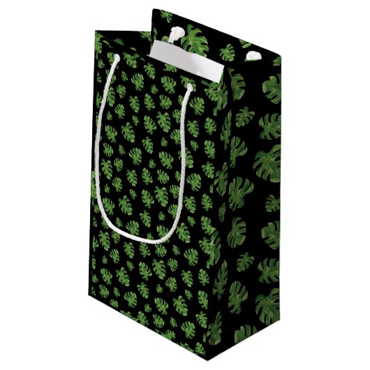 Monstera Leaf Gift Bag Kleine Geschenktüte (Rückseite Schrägansicht)