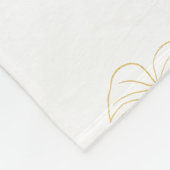 Monstera Leaf Gold Design.  Fleecedecke (Ecke)