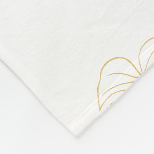 Monstera Leaf Gold Design.  Fleecedecke (Ecke)