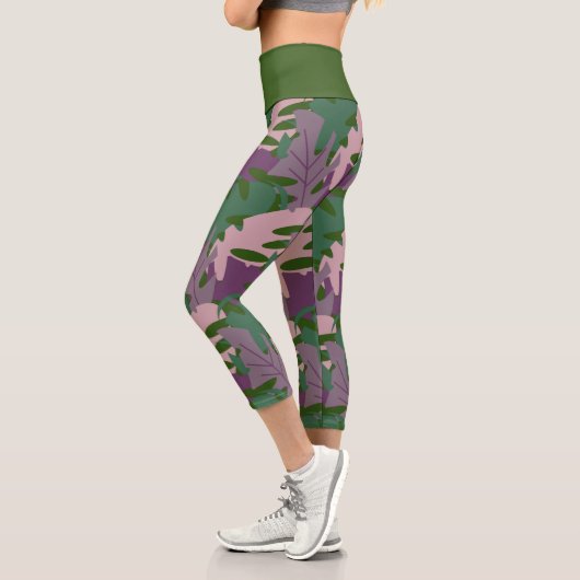 Monstera Leaf Greenery Pflanze Capri Leggings (Links)