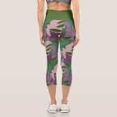 Monstera Leaf Greenery Pflanze Capri Leggings (Rückseite)