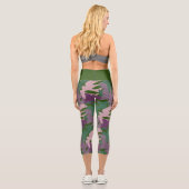 Monstera Leaf Greenery Pflanze Capri Leggings (Rückseite)