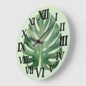 Monstera Leaf Große Wanduhr (Winkel)