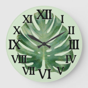 Monstera Leaf Große Wanduhr