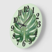 Monstera Leaf Große Wanduhr (Winkel)
