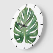Monstera Leaf Große Wanduhr (Winkel)