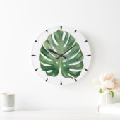 Monstera Leaf Große Wanduhr (Zuhause)