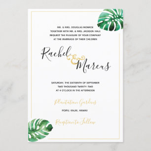 Monstera Leaf Hochzeit Einladung