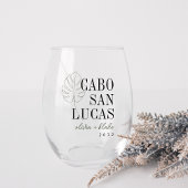 Monstera Leaf Hochzeit in Urlaubsort Bevorzugung Weinglas Ohne Stiel