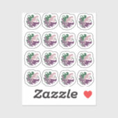 Monstera Leaf Lila Mischgrün Aufkleber (Blatt)