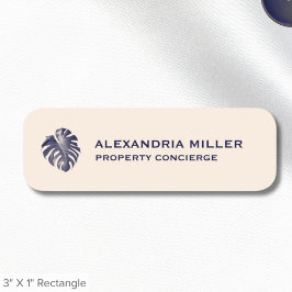 Monstera Leaf Logo Name Tag Namensschild