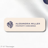 Monstera Leaf Logo Name Tag Namensschild