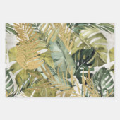 Monstera Leaf Majestät & Gold Tropical Palms Geschenkpapier Set (Vorderseite)