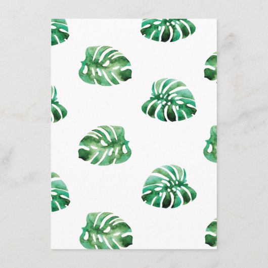 Monstera Leaf Menu Menükarte (Rückseite)