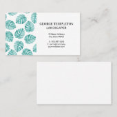 Monstera Leaf Musterelement Visitenkarte (Vorne/Hinten)