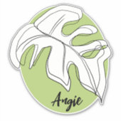 Monstera Leaf Name Auto Custom Decal Aufkleber (Vorderseite)