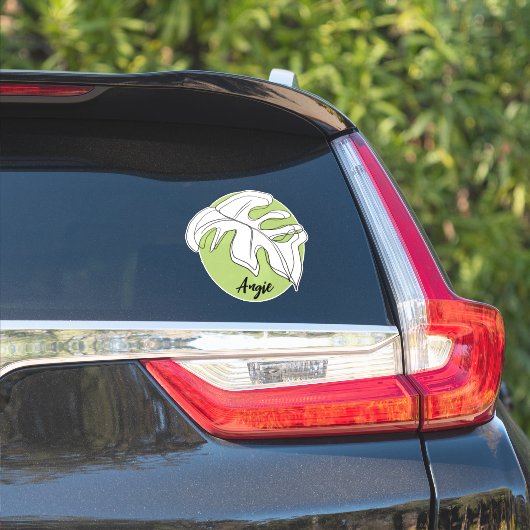 Monstera Leaf Name Auto Custom Decal Aufkleber (Auto Seite)