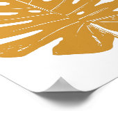 Monstera Leaf Natur Zeichnend in Senf Yellow Poster (Ecke)