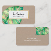 MONSTERA LEAF Öko bemalt moderne Aquarellkraft Visitenkarte (Vorne/Hinten)