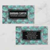 Monstera Leaf Pattern | Ledertextur Visitenkarte (Vorne/Hinten)