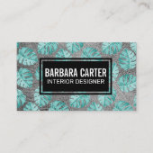 Monstera Leaf Pattern | Ledertextur Visitenkarte (Vorderseite)