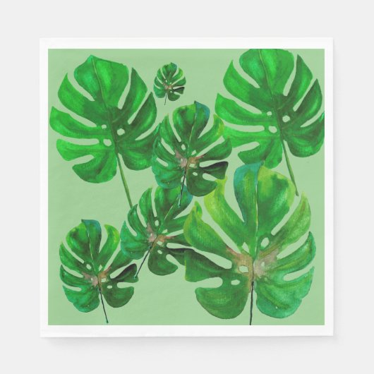 Monstera leaf pattern paper napkin serviette (Vorderseite)