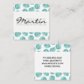 Monstera Leaf Pattern Quadratische Visitenkarte (Vorne/Hinten)