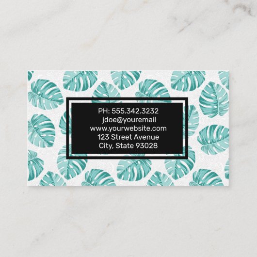 Monstera Leaf Pattern Visitenkarte (Rückseite)